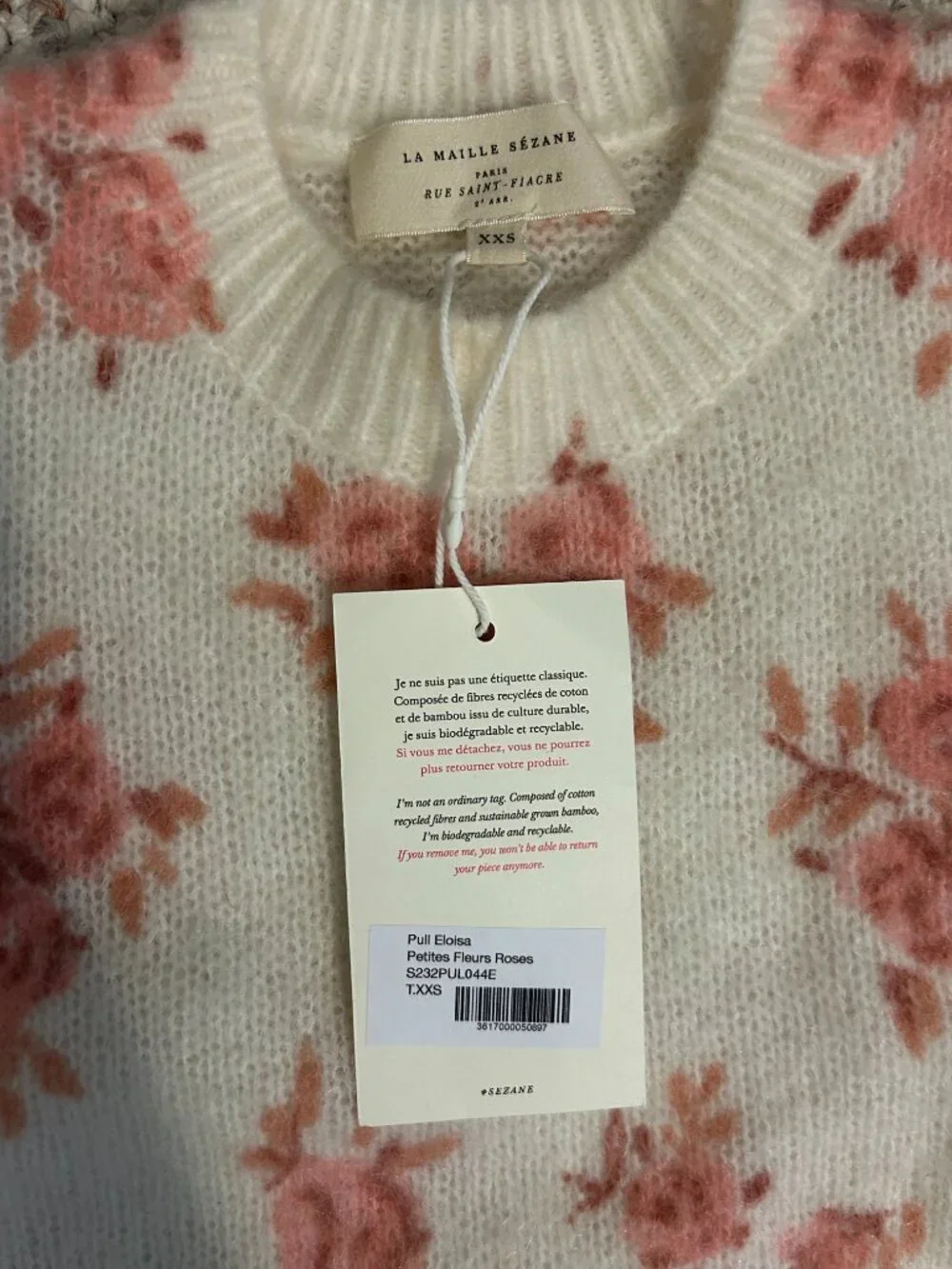 Sezane Eloisa Jumper - Small Pink Flowers - XXS - Picture 6 of 11
